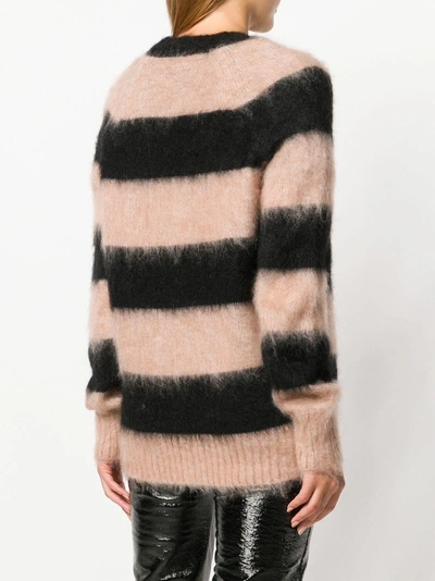 Shop Alexander Wang T Striped Knitted Cardigan In Neutrals