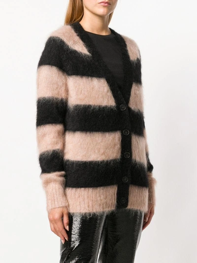 Shop Alexander Wang T Striped Knitted Cardigan In Neutrals