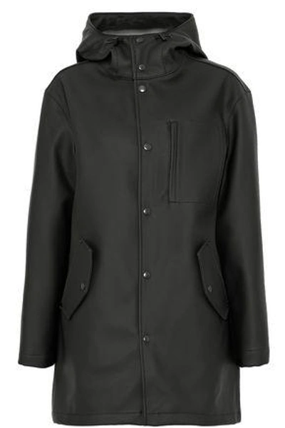 Shop Alexander Wang T Embossed Faux Leather Hooded Jacket In Black