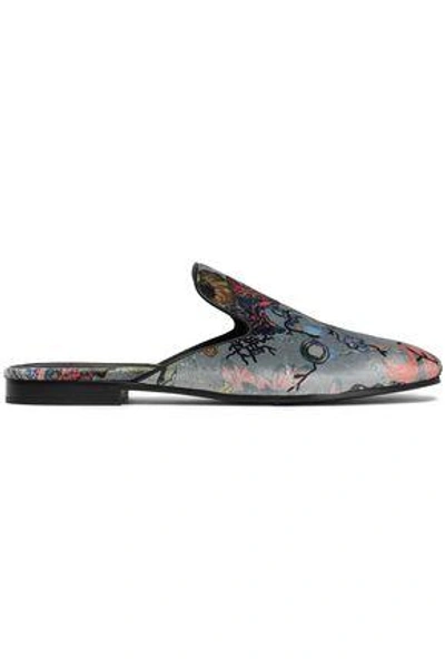 Shop Rag & Bone Woman Printed Velvet Slippers Gray