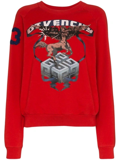 Shop Givenchy Sagittarius Sign Print Cotton Sweatshirt