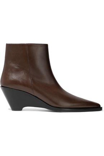 Shop Acne Studios Cony Leather Ankle Boots In Chocolate