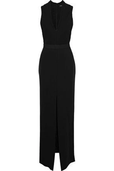 Shop Brandon Maxwell Woman Split-front Pintucked Crepe Gown Black