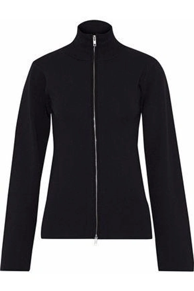 Shop Totême Woman Jakar Stretch-knit Cardigan Black