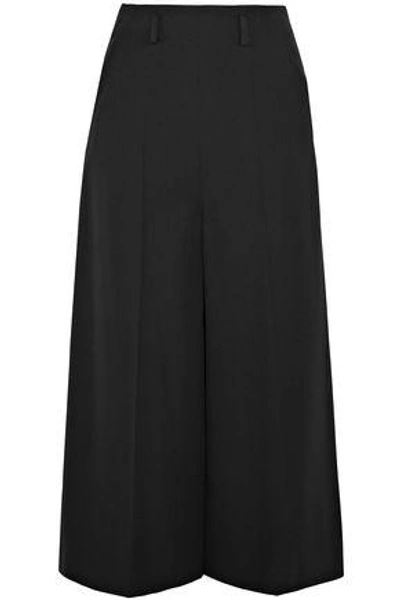 Shop Lanvin Woman Wool-crepe Culottes Black