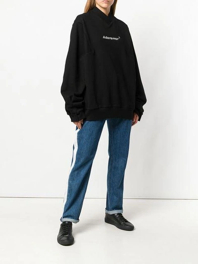 Shop Ader Error Oversized Logo Sweater In Black
