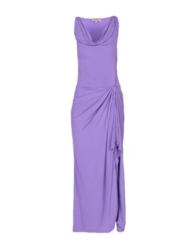 Shop Michael Kors Long Dress In Purple