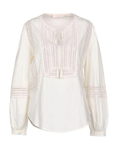 Shop Tory Burch Blouse In Ivory