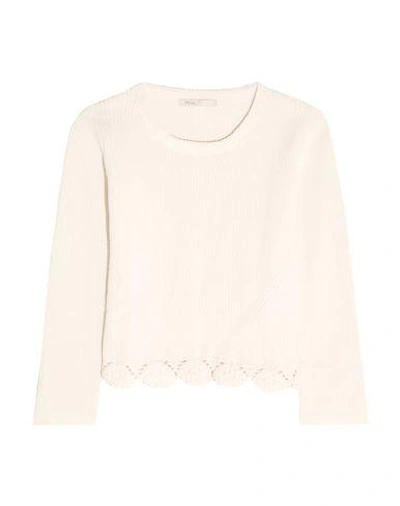 Shop Maje Sweater In Ivory