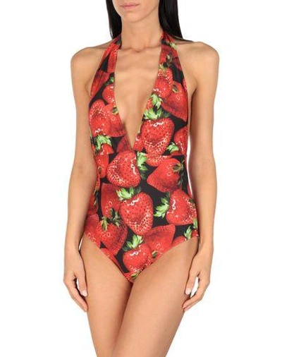 Shop Moschino One-piece Swimsuits In Red