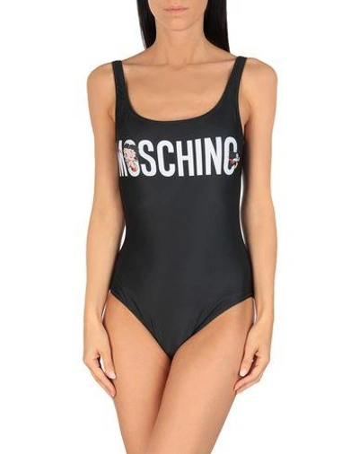 Shop Moschino One-piece Swimsuits In Black