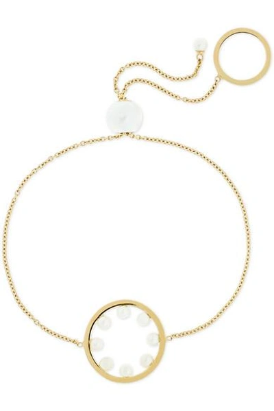 Shop Delfina Delettrez 18-karat Gold Pearl Bracelet