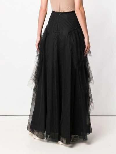 Shop Burberry Tiered Tulle Skirt In Black