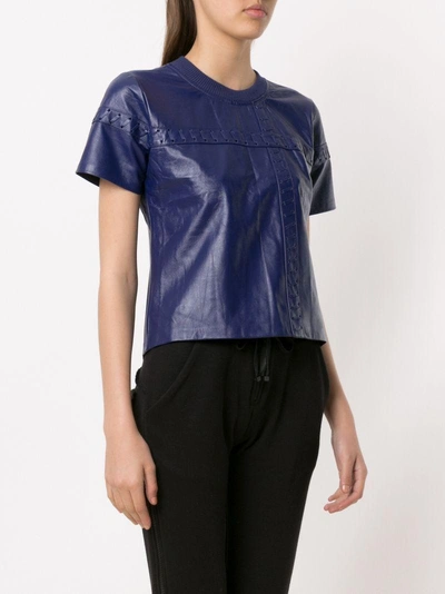 Shop Andrea Bogosian Leather Top In Blue