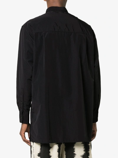 Shop Yohji Yamamoto Double Collar Buttoned Shirt In Black