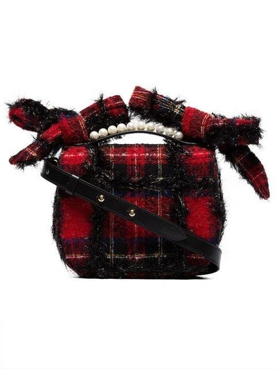 Shop Simone Rocha Red Tartan Shoulder Bag
