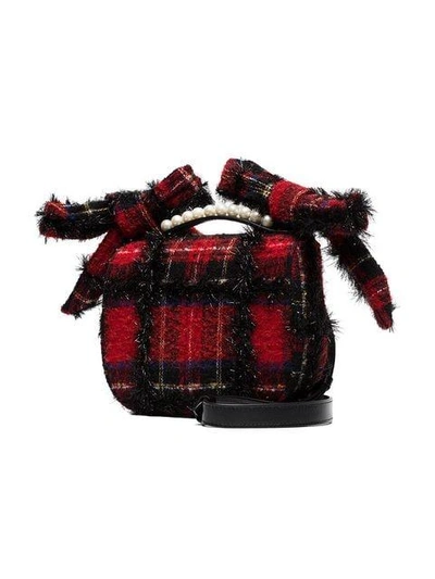 Shop Simone Rocha Red Tartan Shoulder Bag