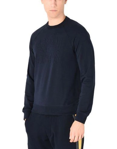 Shop Armani Jeans Sweatshirt In Dark Blue