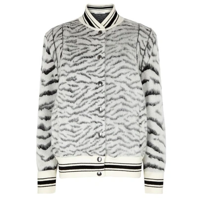 Shop Givenchy Mohair-blend Knitted Bomber Jacket