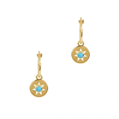 Shop Missoma Hoop Turquoise 18kt Gold Earrings