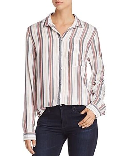 Shop Beachlunchlounge Striped Button-down Shirt In Cream