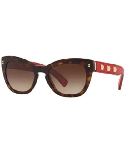 Shop Valentino Sunglasses, Va4037 53 In Havana / Brown Gradient