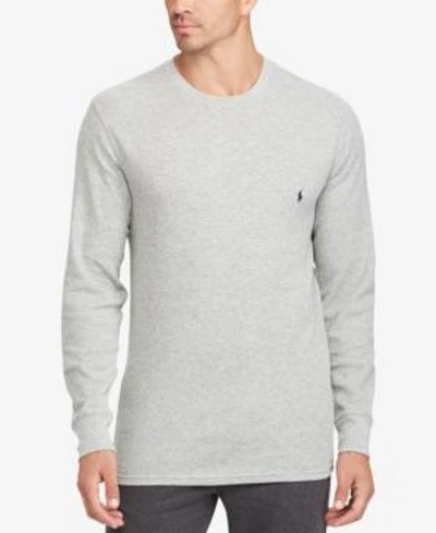 Shop Polo Ralph Lauren Men's Tall Waffle-knit Crew-neck Shirt In Andover Heather