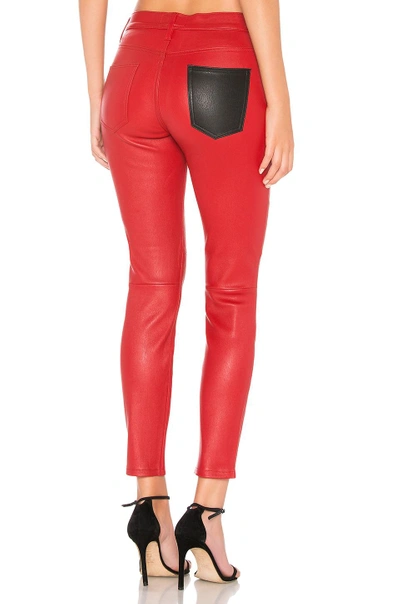 Shop Current Elliott Current/elliott The Stiletto Leather Pant In Red.