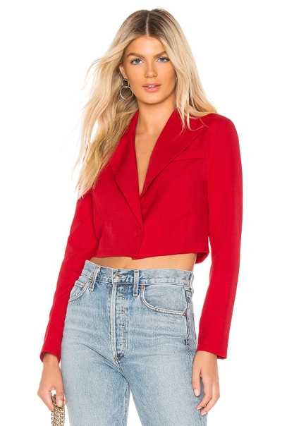 Shop About Us Willow Cropped Blazer In Red.