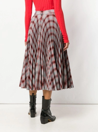 Shop Calvin Klein 205w39nyc Geometric Print Pleated Skirt - Grey