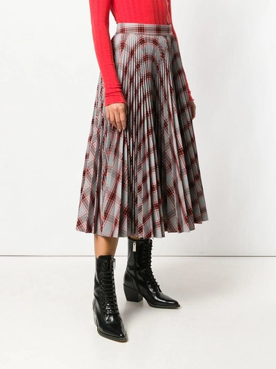 Shop Calvin Klein 205w39nyc Geometric Print Pleated Skirt - Grey