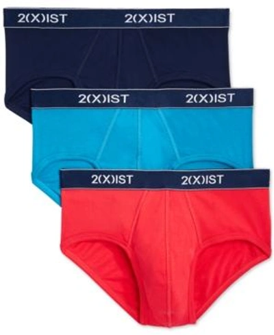 Shop 2(x)ist Men's Underwear, Essentials Contour Pouch Brief 3 Pack In Varsity Navy / Azalea / Barrier Reef