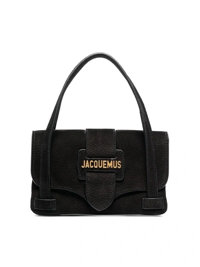 Shop Jacquemus Black Le Sac Minho Nubuck Leather Mini Bag