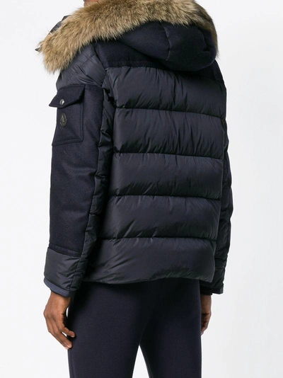 Moncler Alphand Navy Quilted Shell Coat | ModeSens