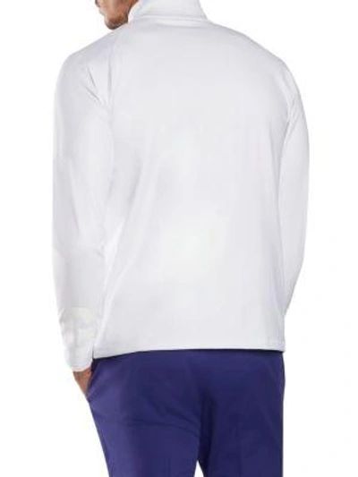 Shop G/fore Skull Quarter-zip Long-sleeve Shirt In Snow