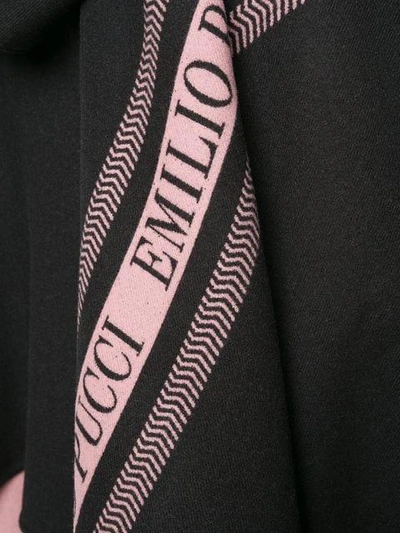Shop Emilio Pucci Logo Stripe Poncho Jacket - Black