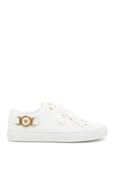 Shop Versace Medusa Tribute Sneakers In White