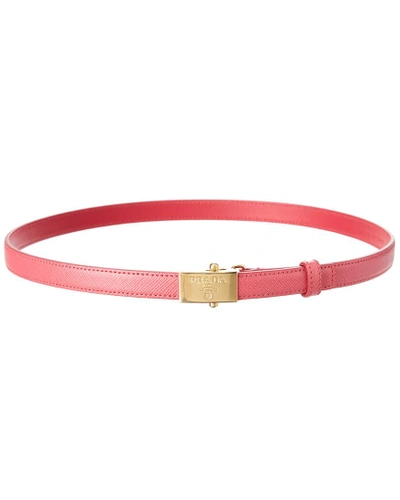 Shop Prada Saffiano Leather Belt In Pink