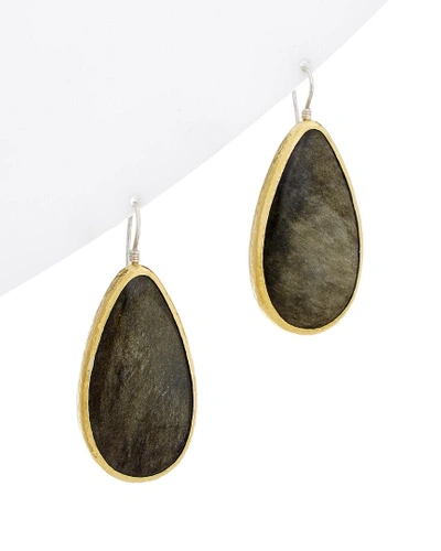 Shop Gurhan One Of A Kind Galapagos 24k & Silver 66.00 Ct. Tw. Obsidian Drop Earrings In Nocolor