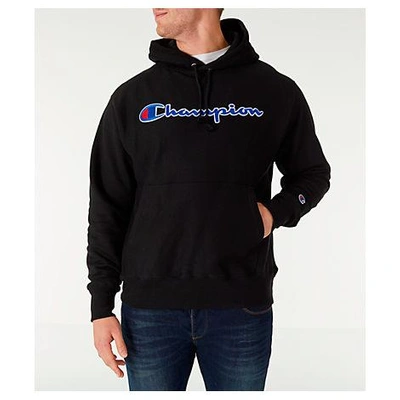 Men's champion reverse deals weave script pullover hoodie