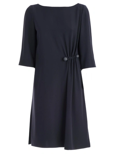Shop Emporio Armani Classic Flared Dress In Blu
