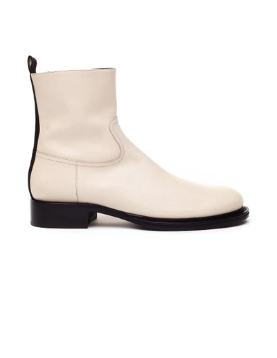 Shop Ann Demeulemeester White Leather Ankle-high Boots