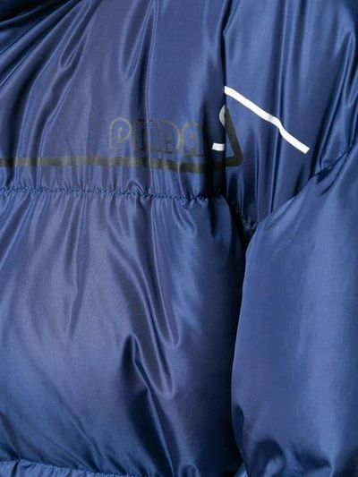 Shop Prada Short Padded Jacket In Blue