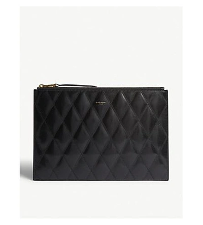 Shop Givenchy Gv3 Quilted Pouch In Black