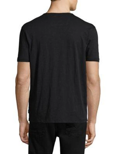 Shop John Varvatos Slub V-neck Tee In Sage