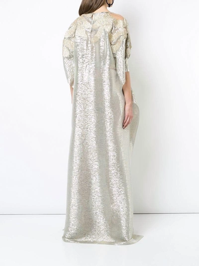 Shop Oscar De La Renta Crystal-embellished Metallic Gown