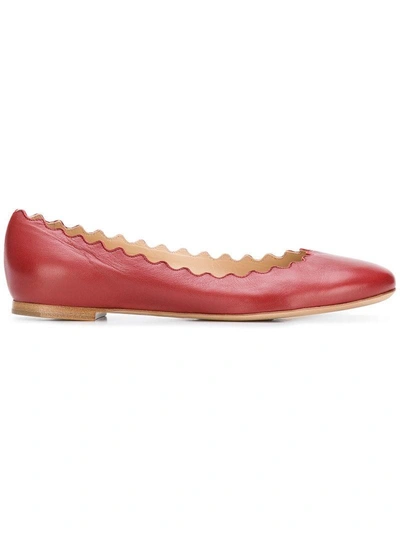 Shop Chloé Lauren Ballerina Shoes In Red