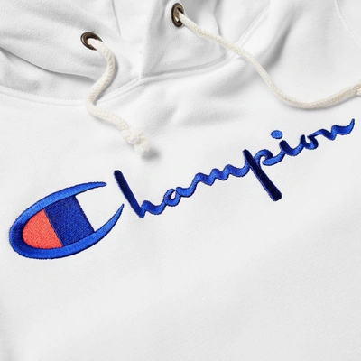 Shop Champion Reverse Weave Women's Logo Script Hoody In White