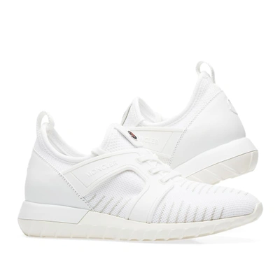 Shop Moncler Emilien Knitted Sneaker In White