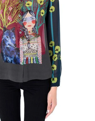 Shop Giulia Rositani Patterned Shirts & Blouses In Dark Blue